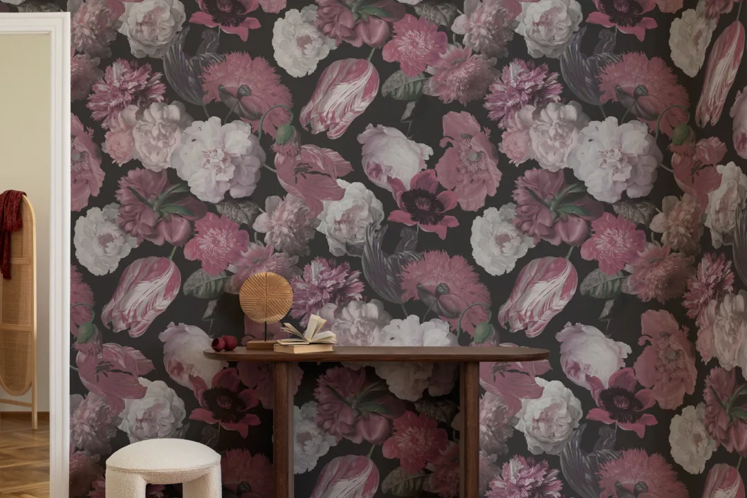 Papier peint panoramique floral violet