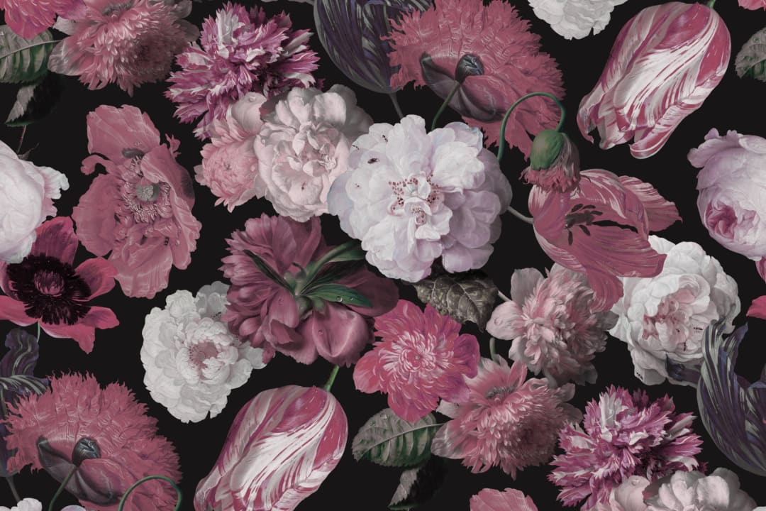Papier peint panoramique floral violet