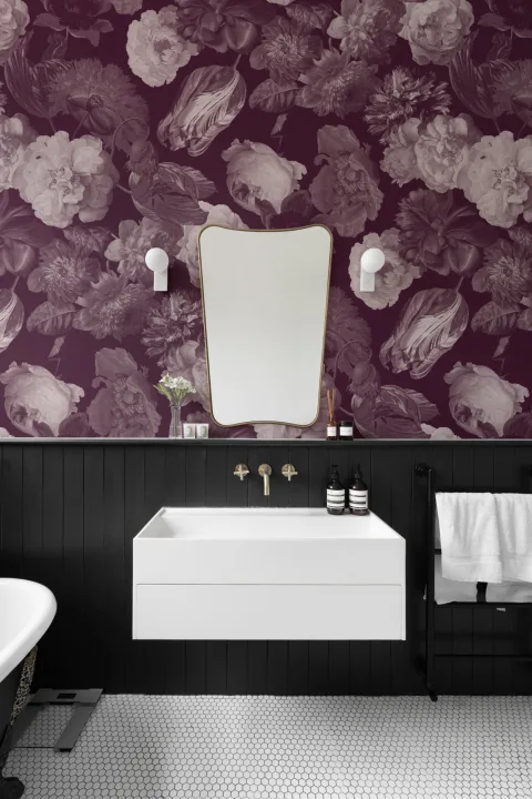 Mural de papel pintado a gran escala con flores de ciruela