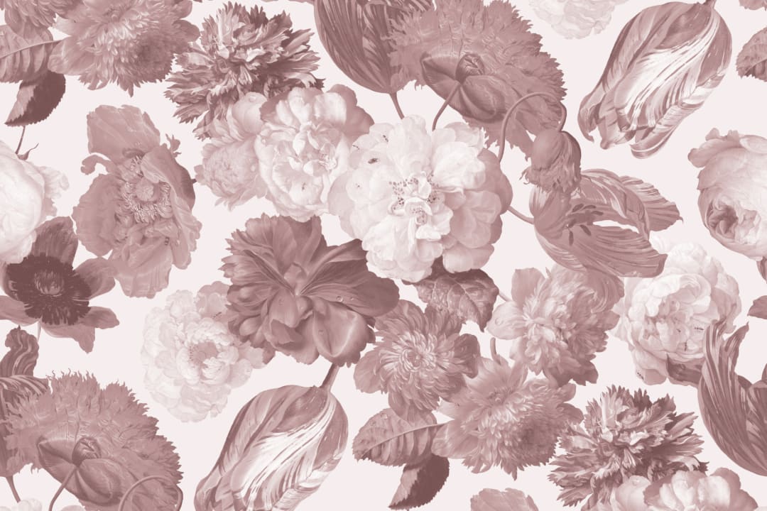Pink Painted Large Scale Floral Mural