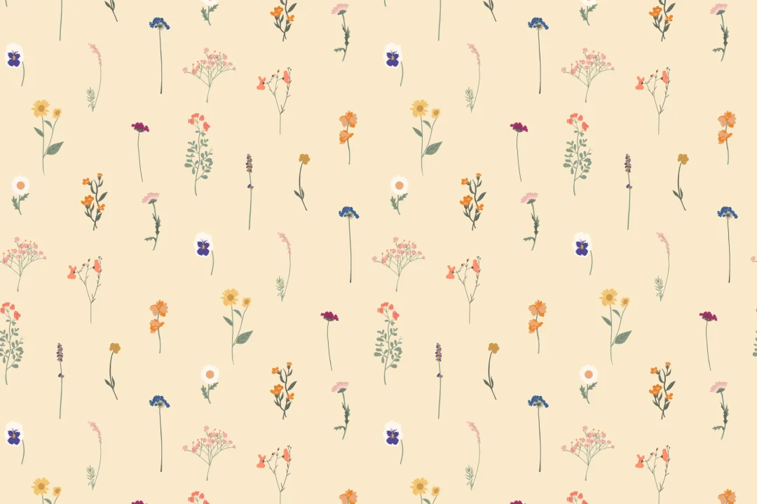 Yellow Pressed Flower Wallpaper