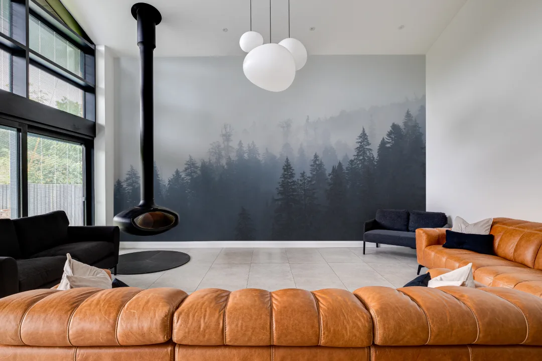 Fototapeta Misty Blue Ombre Forest