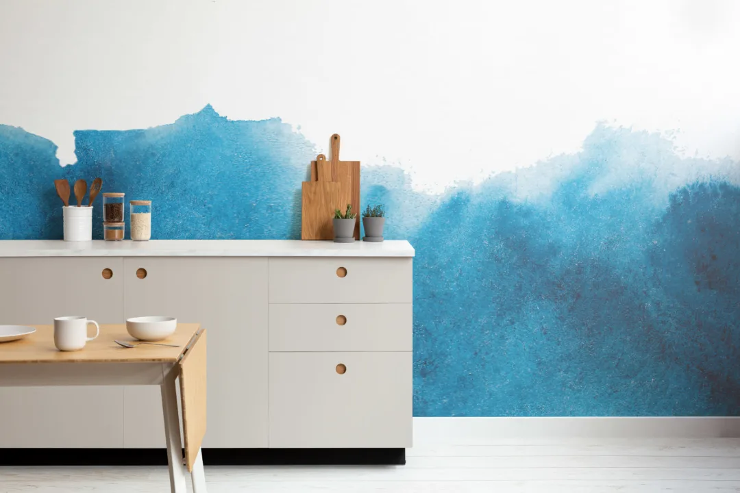 Blue Grunge Fading Paint Wallpaper Mural