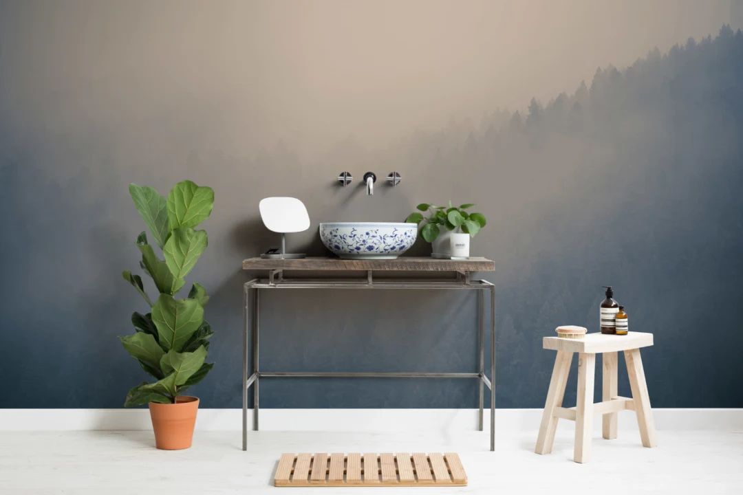 Cloudy Forest Wallpaper Mural