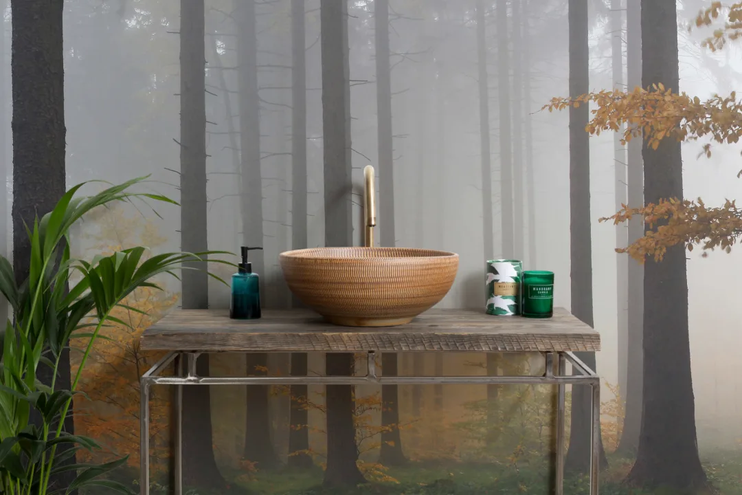 Autumn Mist Forest Wallpaper Mural