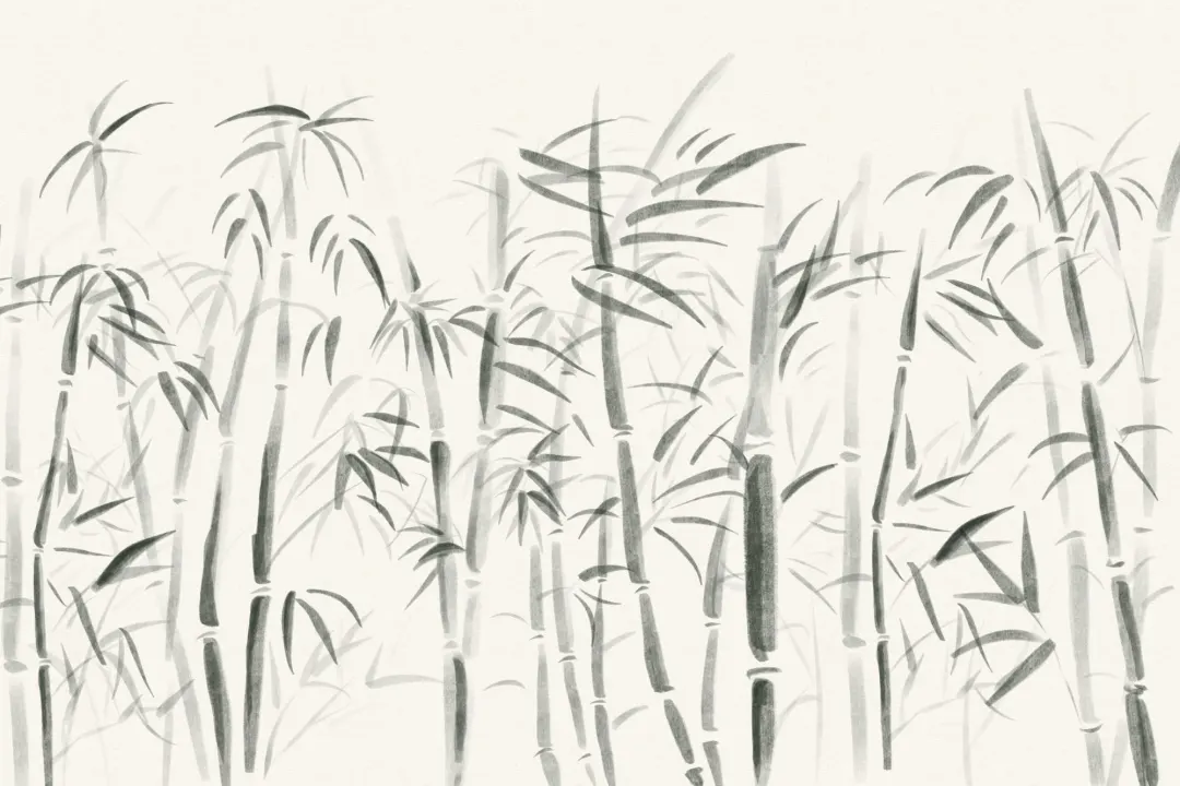 Watercolor Traditional Chinese Bamboo Wallpaper Mural