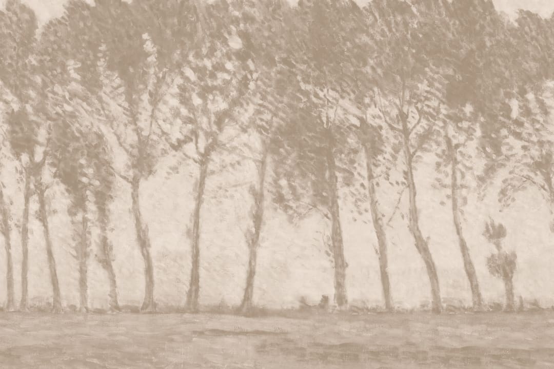 Vintage Rainy Forest Wall Mural in Earthy Neutrals