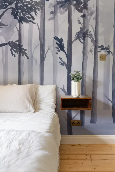 Albastru acuarelă pădure Wallpaper Mural