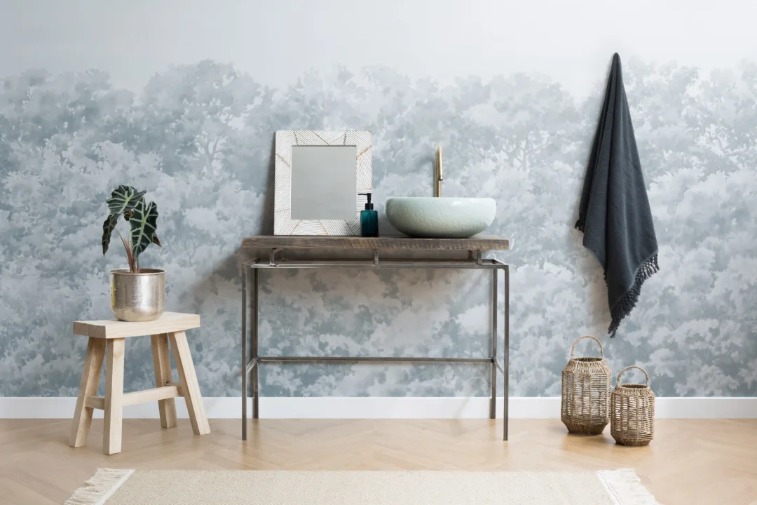 Blue Buttonwood Trees Forest Wall Mural