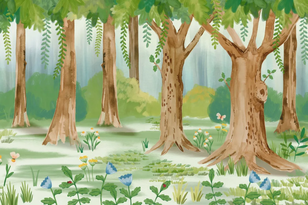 Fuzzlehog Forest Wall Mural