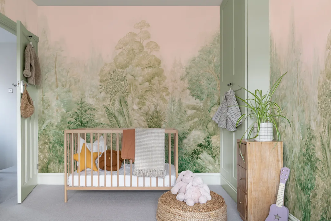 Green Misty Botanical Forest Nature Wall Mural