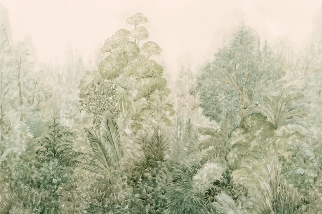 Murale botanică Green Misty Forest Nature