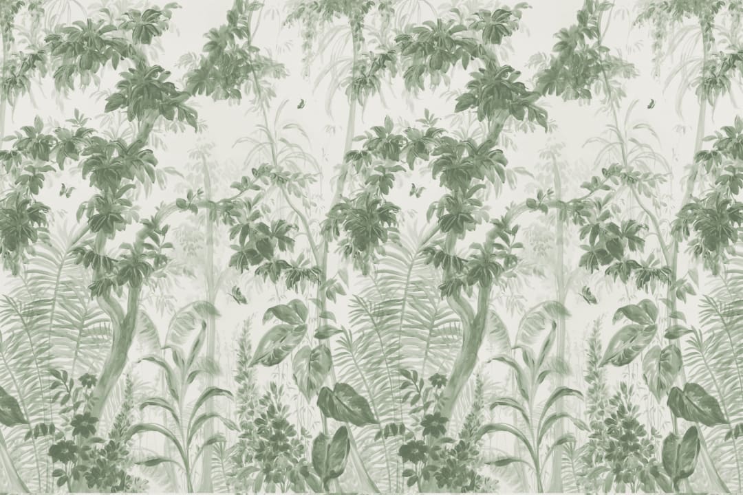 Green Sanctuary Jungle Botanical Wallpaper Mural