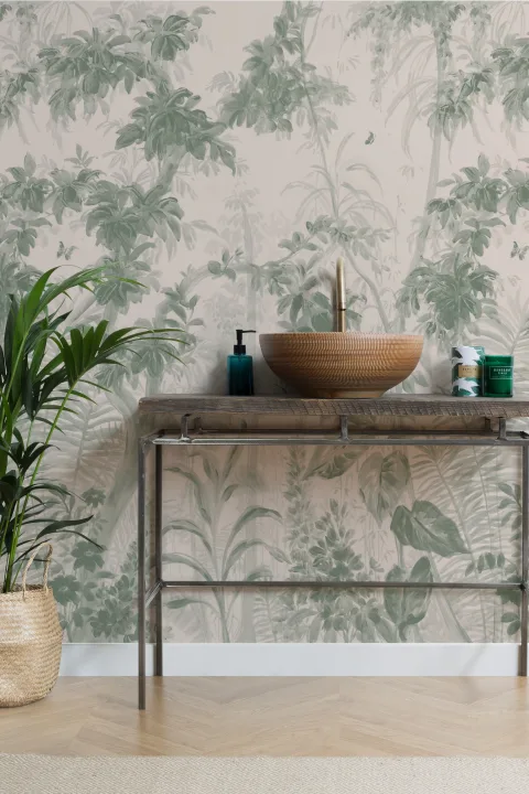 Calming Sage Botanical Nature Sanctuary Wall Mural