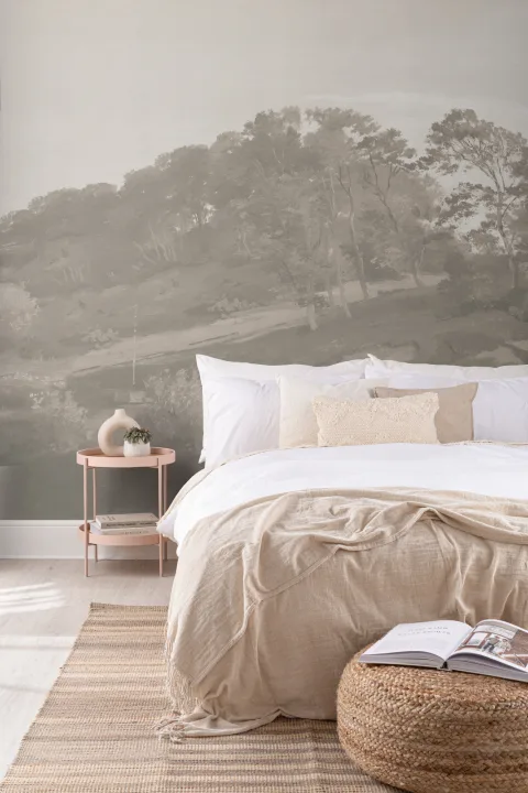 Neutral Danish Hills Landscape Painting Mural