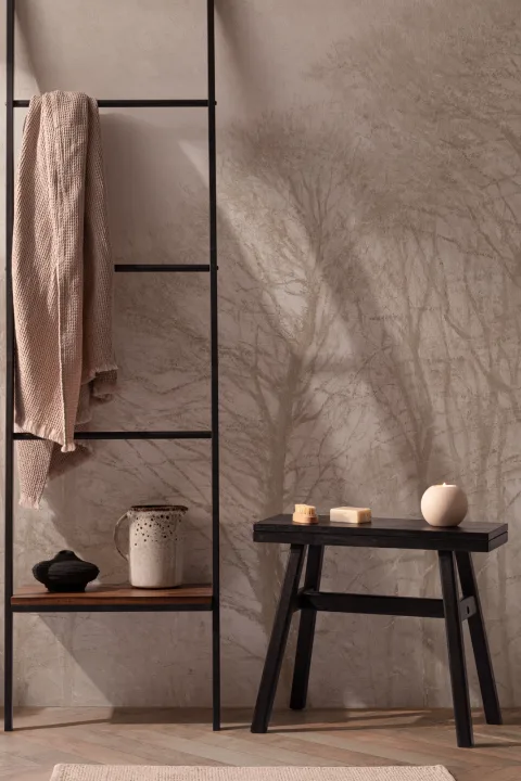 Beige Loosely Painted Forest Mural
