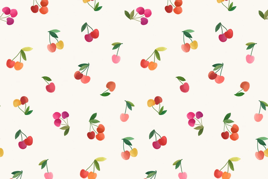 Bright Pastel Cherries Wallpaper