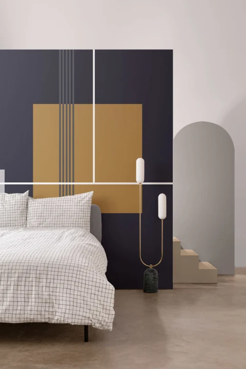 Mid Century Modern neliöt geometrinen kuvatapetti
