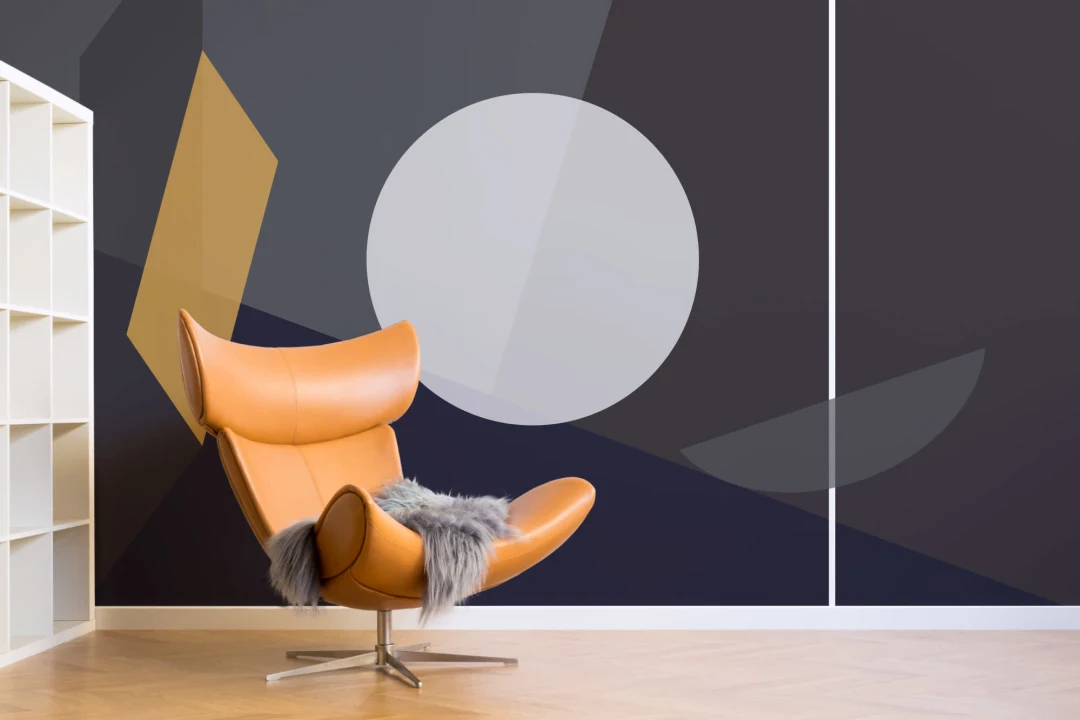 Mid Century Modern Circle Geometric Wallpaper Mural