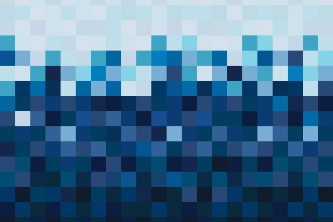 Mural Papel Pintado Pixelado Cuadrados Degradados Azules