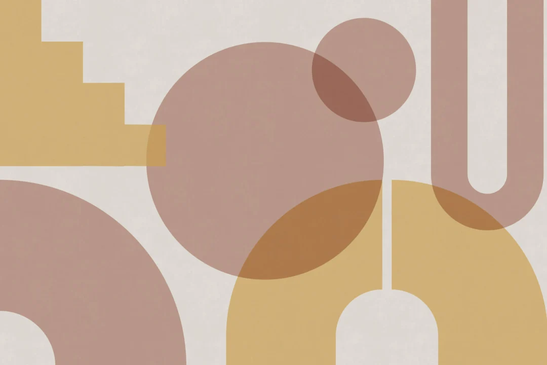 Beige Geometric Shapes Modern Bauhaus Wallpaper Mural