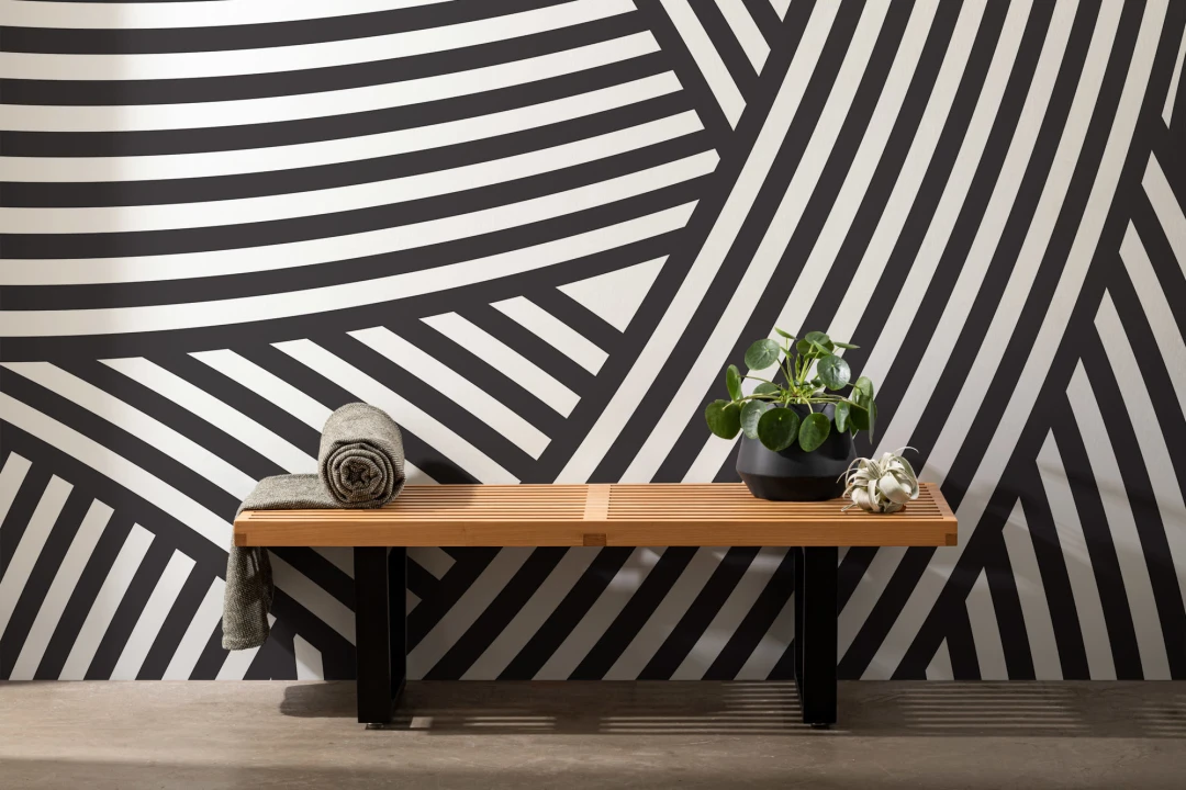 Walmer Layered Black & White Wallpaper Mural