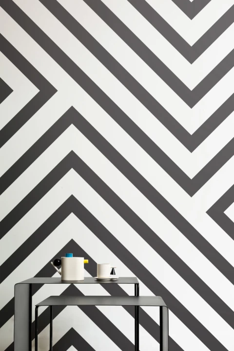 Mona Black & White Striped Wallpaper Mural