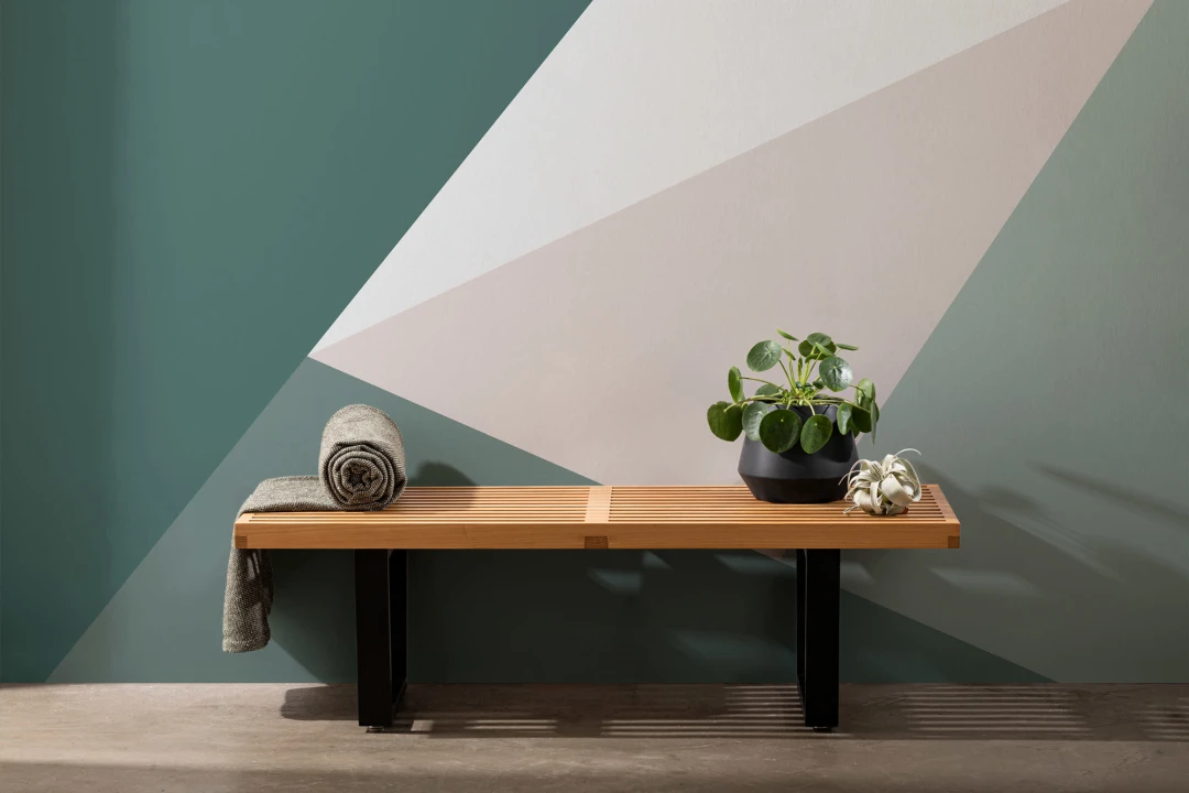Mural Papel Pintado Geométrico Verde de Gran Tamaño