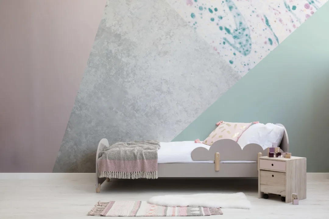 Pink & Green Geometric Wallpaper Mural