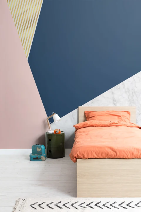Rose Gold & marmori geometrinen kuvatapetti