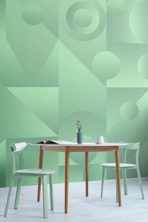 Neo Green Abstract Shape Gradient Wallpaper Mural