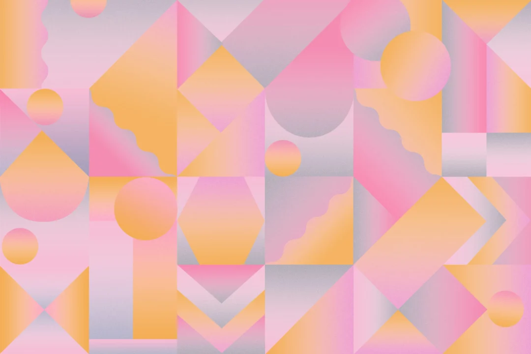 Orange & Pink Geometric Gradient Wallpaper Mural