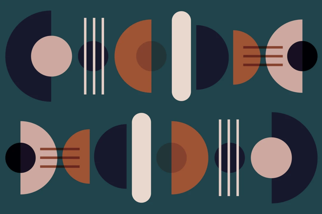 Green & Neutral Mid Century Modern Geometric Wallpaper Mural