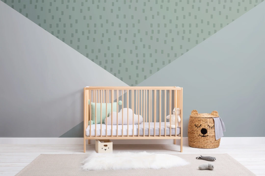 Pastel Green Geometric Triangle Prism Wallpaper Mural