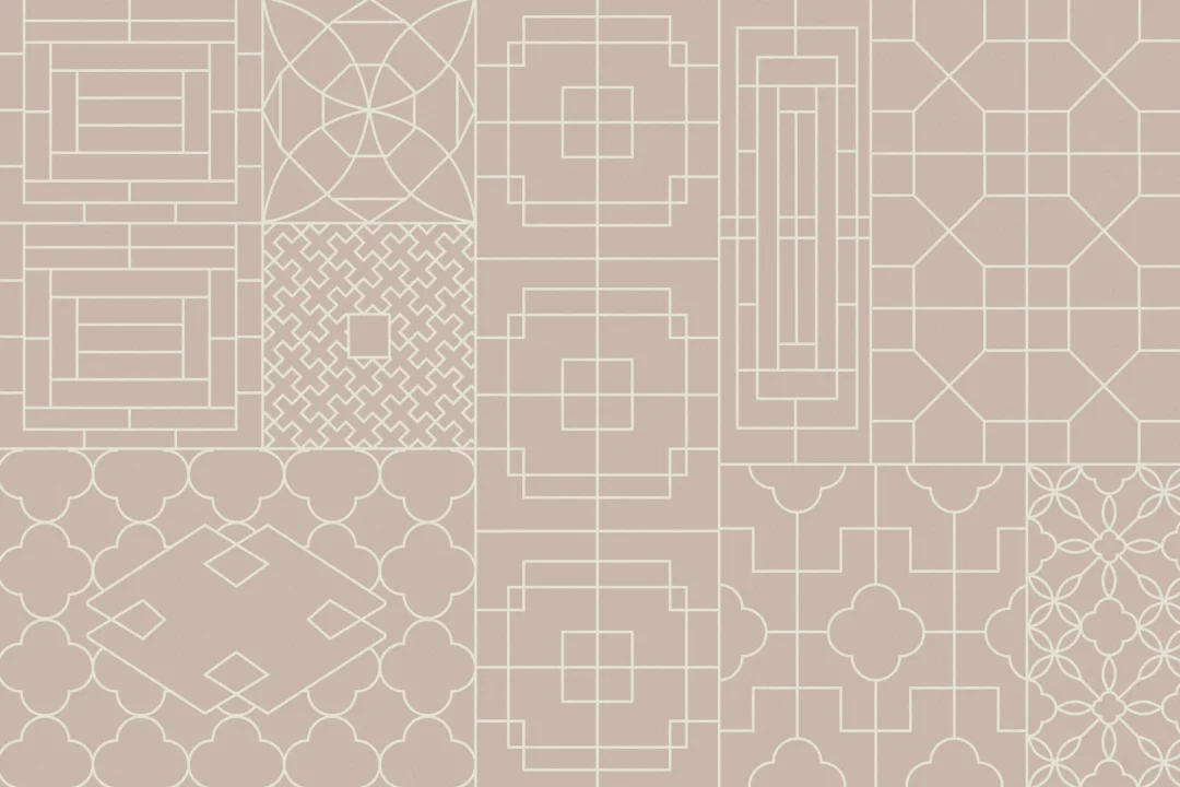 Chinese Style Geometric Pink Wallpaper Mural