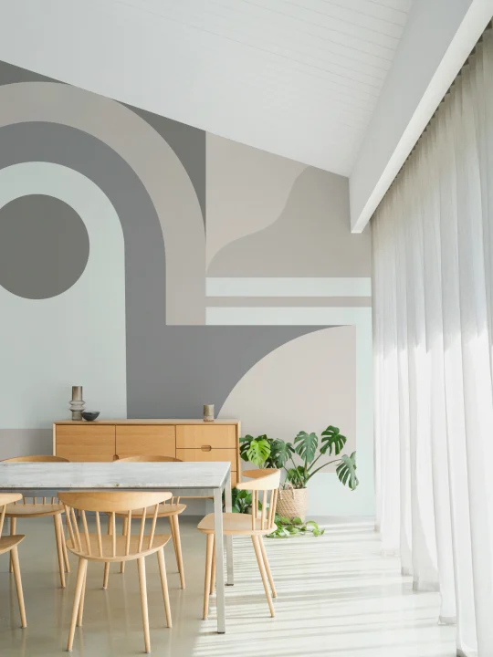 Nøytral geometrisk bue moderne fototapet
