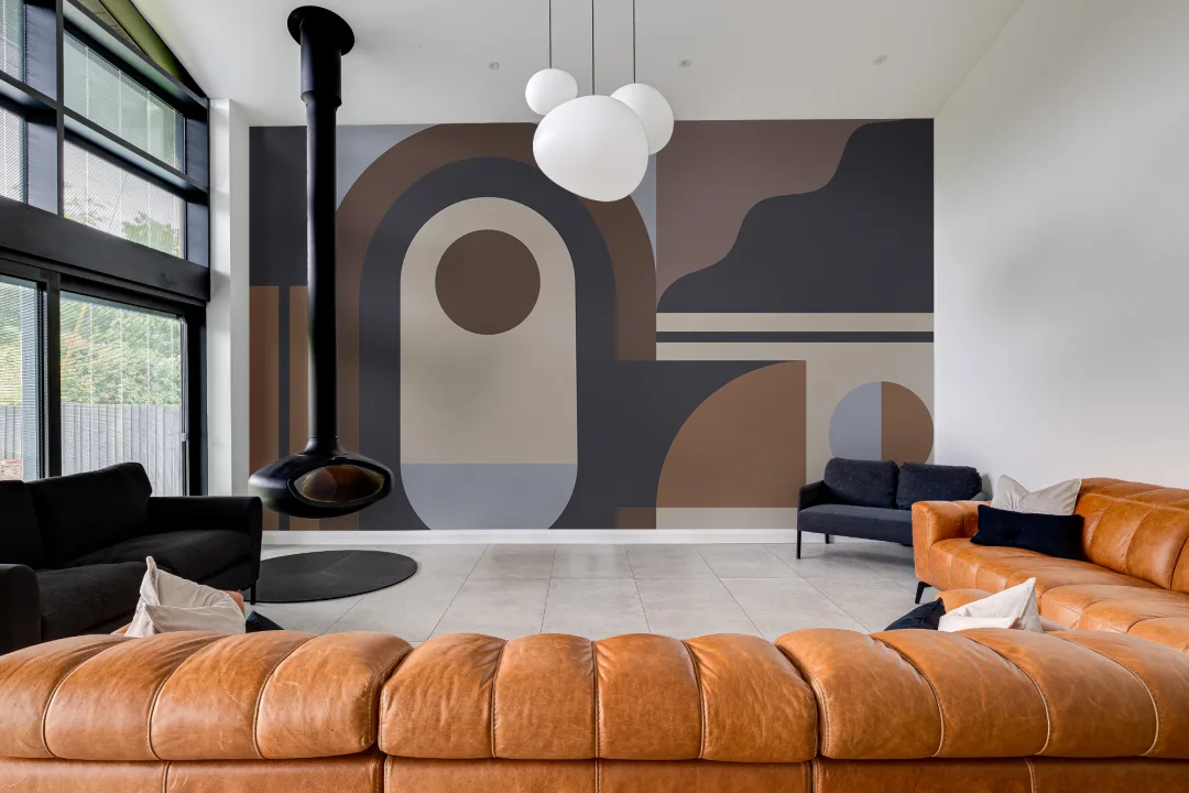 Multicolor Bold Mid-Century Modern Geometric Mural