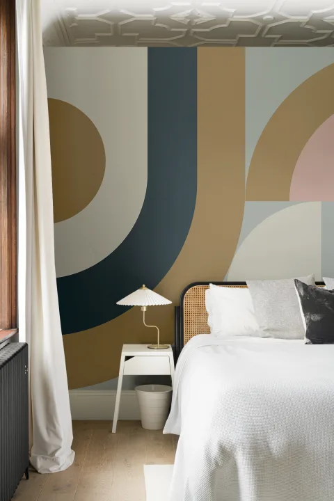 albastru marin Retro Geometric Pattern Abstract murale