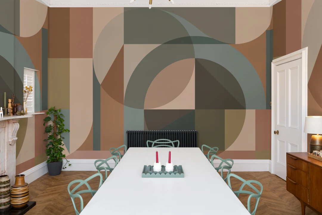 Multicolor Abstract Geometric Modern Pattern Mural