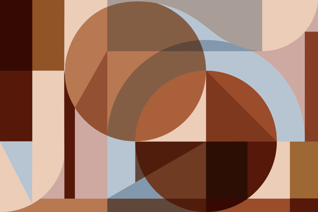 Orange Geometric Retro Vibe Wall Mural