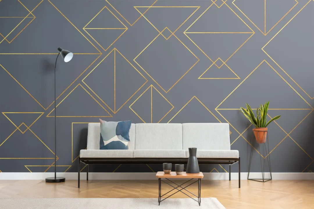 Classic Navy Triangles Wallpaper Mural