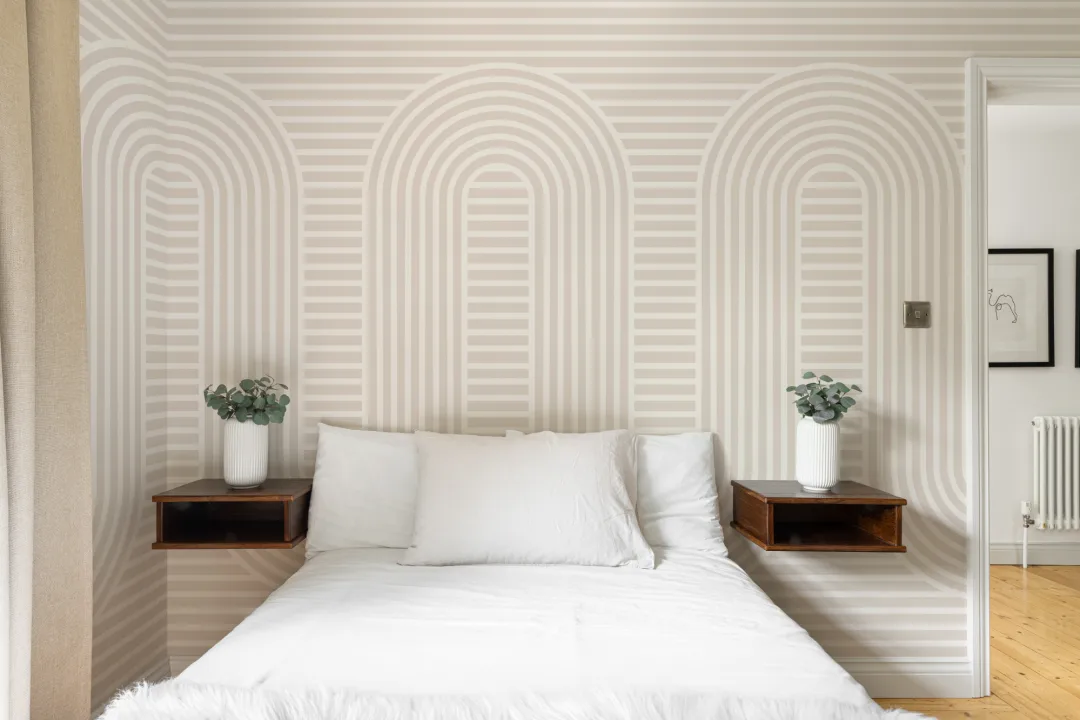 Neutral Zen Garden Curves & Stripes fototapet