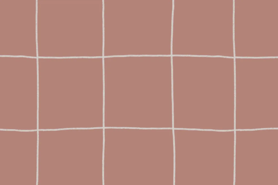 Papel Pintado Minimalista con Motivos de Cuadrícula en Rosa Palo Oscuro