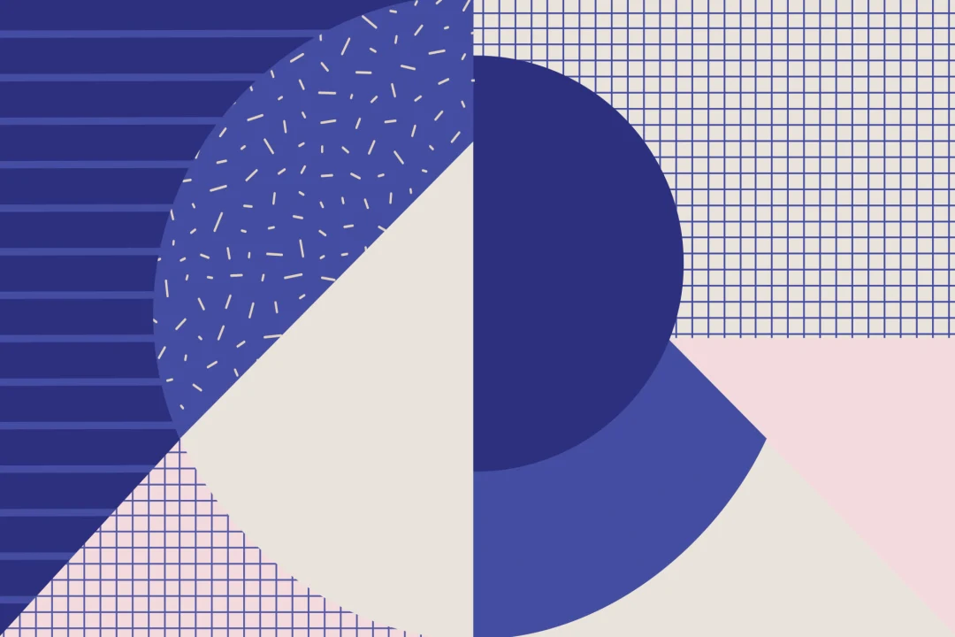 Memphis Style Blue & Pink Geometric Wallpaper Mural