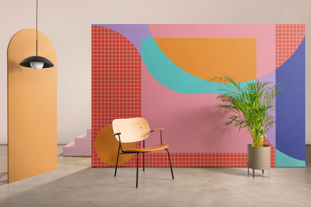 Memphis Style Colorful Geometric Wallpaper Mural