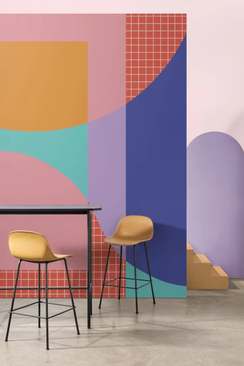 Memphis Style Fargerike Geometriske Fototapet