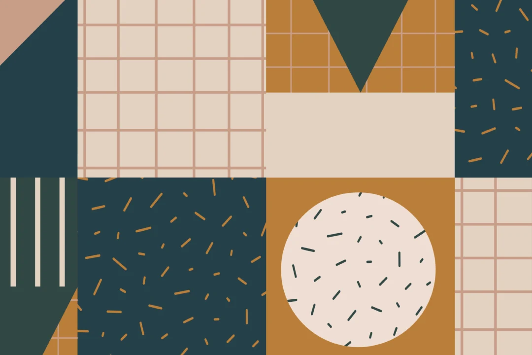 Retro Dark & Neutral Geometric Repeat Pattern Wallpaper