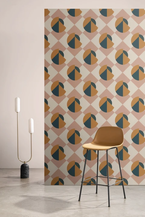 Retro Memphis Pink & Yellow Geometric Repeat Pattern Wallpaper