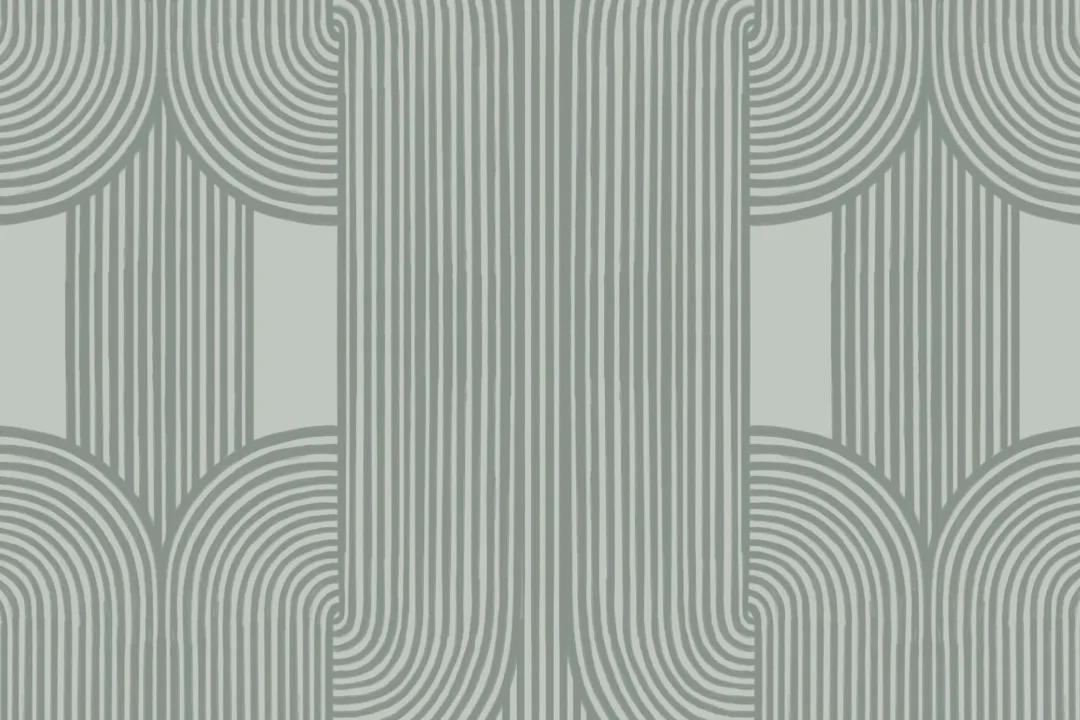 Green Calming Lines and Curves Repeat Pattern Wallpaper