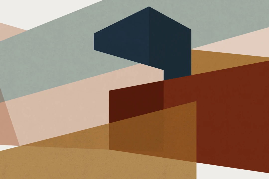 Modern Abstract Block Shapes Wallpaper Mural